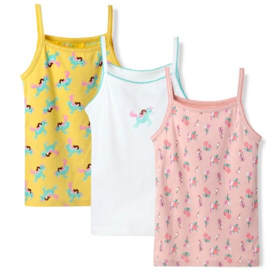 Wholesale Girls 100% Cotton Cami Tank Tops H1307 | Custom Kids Sleepwear OEM Nuohua