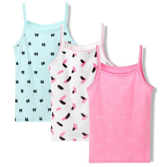 Wholesale Girls 100% Cotton Cami Tank Tops H1307 | Custom Kids Sleepwear OEM Nuohua