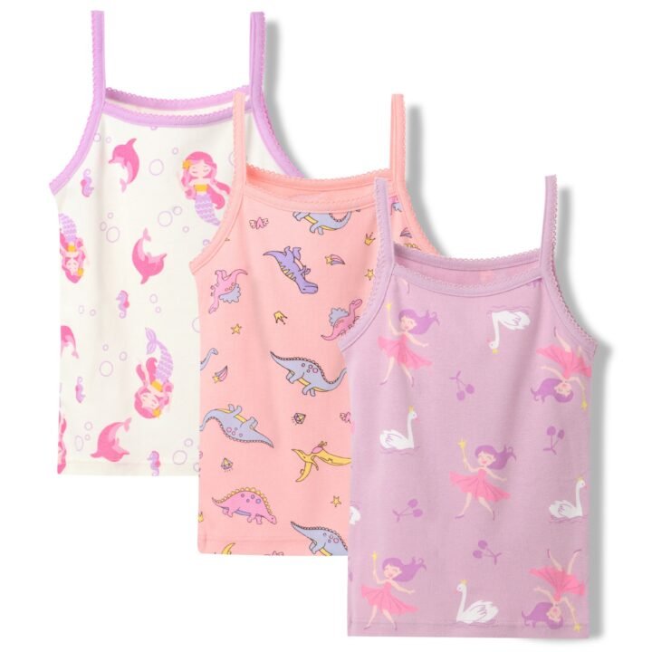 Wholesale Girls 100% Cotton Cami Tank Tops H1307 | Custom Kids Sleepwear OEM Nuohua
