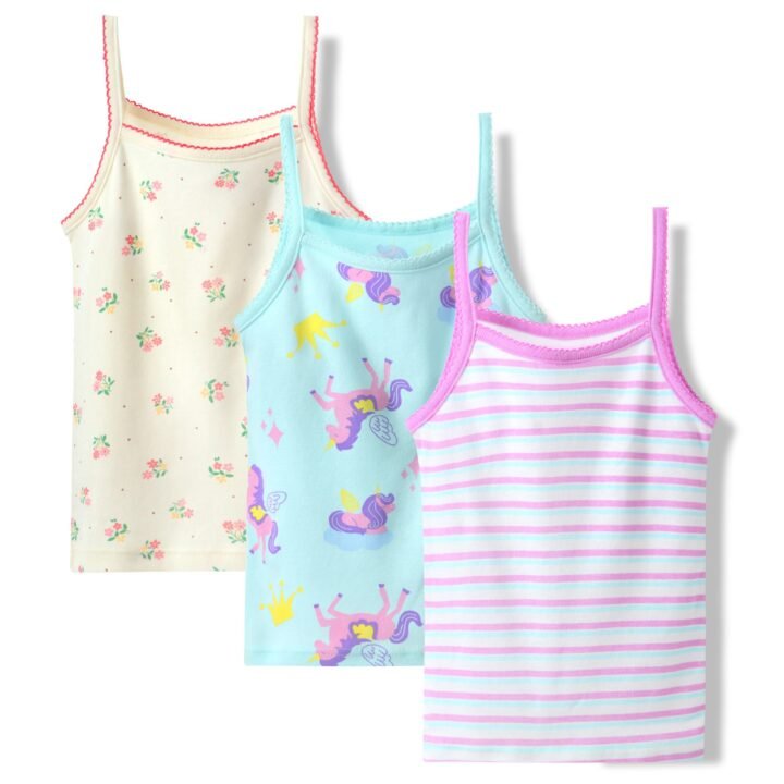 Wholesale Girls 100% Cotton Cami Tank Tops H1307 | Custom Kids Sleepwear OEM Nuohua