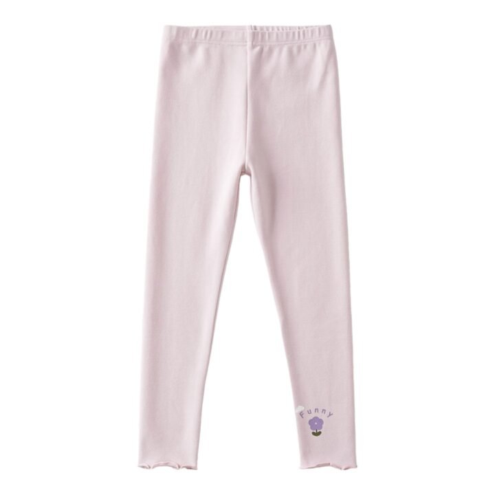 Wholesale Girls Brushed Cotton Thermal Leggings Pants  | Custom Kids Sleepwear OEM Nuohua