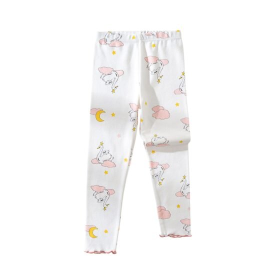 Wholesale Girls Brushed Cotton Thermal Leggings Pants  | Custom Kids Sleepwear OEM Nuohua