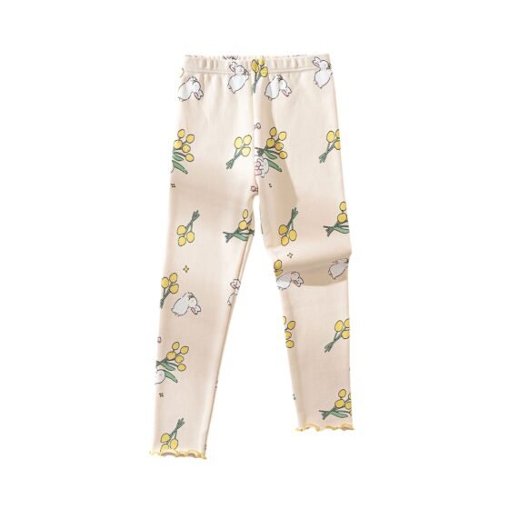 Wholesale Girls Brushed Cotton Thermal Leggings Pants  | Custom Kids Sleepwear OEM Nuohua