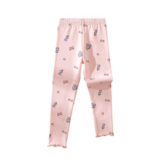 Wholesale Girls Brushed Cotton Thermal Leggings Pants  | Custom Kids Sleepwear OEM Nuohua
