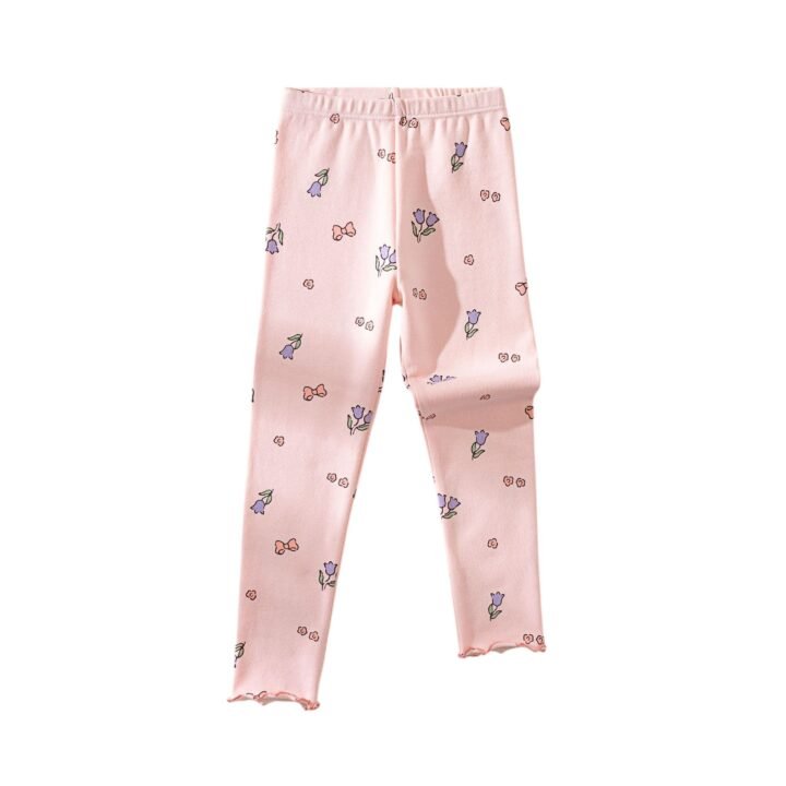 Wholesale Girls Brushed Cotton Thermal Leggings Pants  | Custom Kids Sleepwear OEM Nuohua