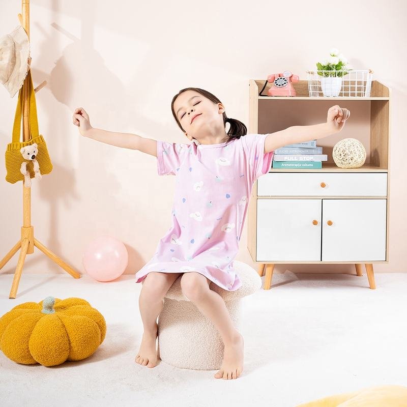 Wholesale Girls Cotton Sleepdress Cute Home Sleepwear | Custom Kids Sleepwear OEM Nuohua