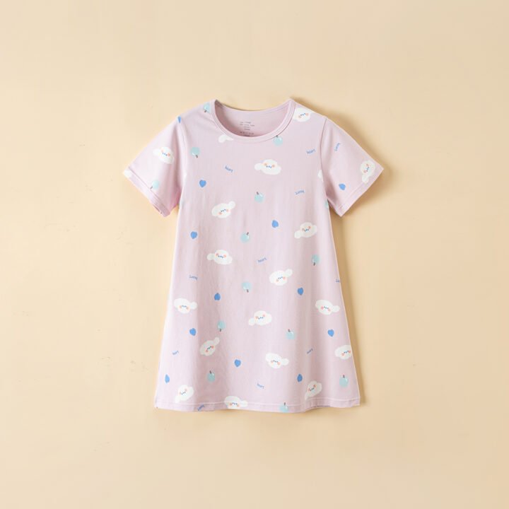 Wholesale Girls Cotton Sleepdress Cute Home Sleepwear | Custom Kids Sleepwear OEM Nuohua