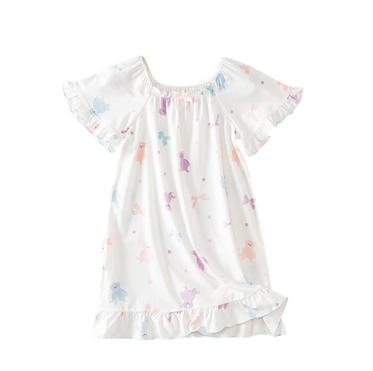 Nuohua Garment Wholesale Girls EcoCosy Nightgown H1383 Cute Bear A-Class Sleepwear