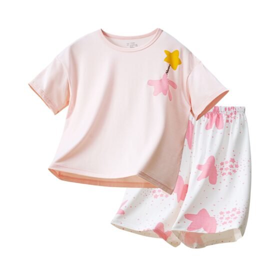 Wholesale Girls EcoCosy Pajama Set H1353 | Custom Kids Sleepwear OEM Nuohua