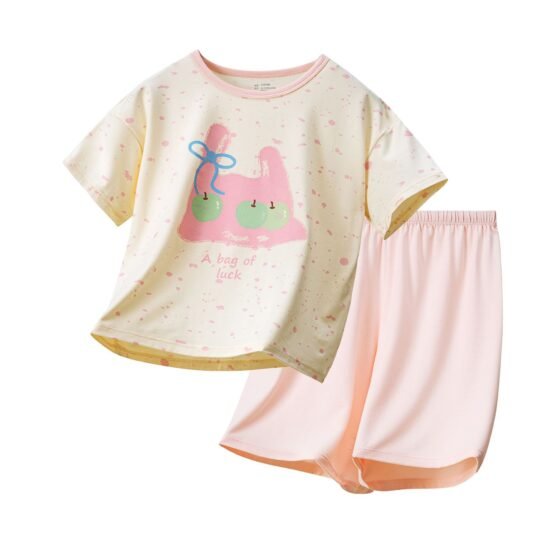 Wholesale Girls EcoCosy Pajama Set H1353 | Custom Kids Sleepwear OEM Nuohua