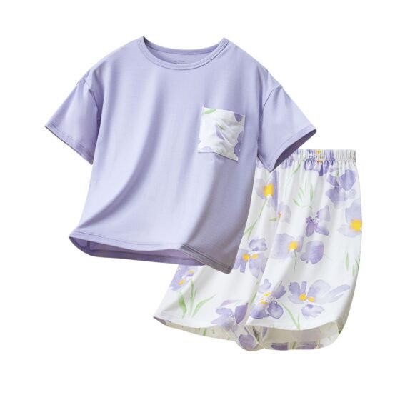 Wholesale Girls EcoCosy Pajama Set H1353 | Custom Kids Sleepwear OEM Nuohua