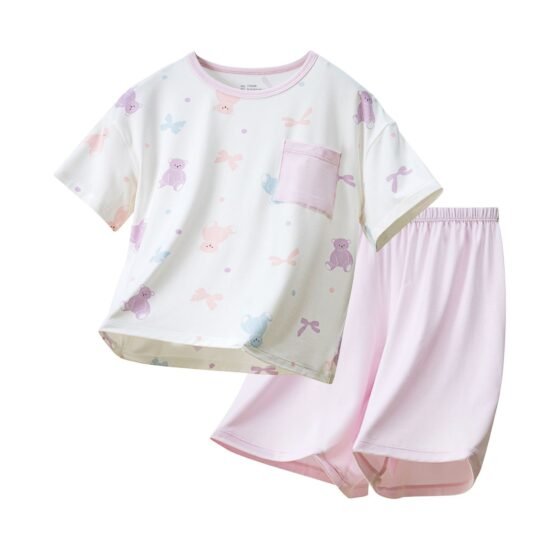 Wholesale Girls EcoCosy Pajama Set H1353 | Custom Kids Sleepwear OEM Nuohua