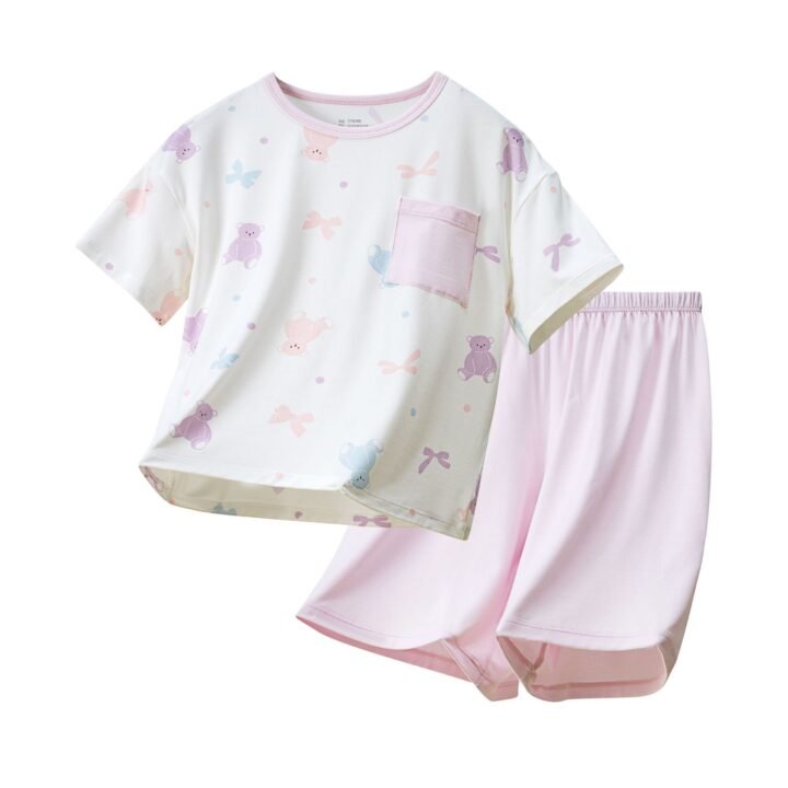 Wholesale Girls EcoCosy Pajama Set H1353 | Custom Kids Sleepwear OEM Nuohua
