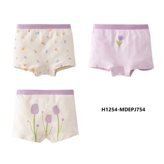 Wholesale Girls Modal Boxer Briefs H1254 | Custom Kids Sleepwear OEM Nuohua