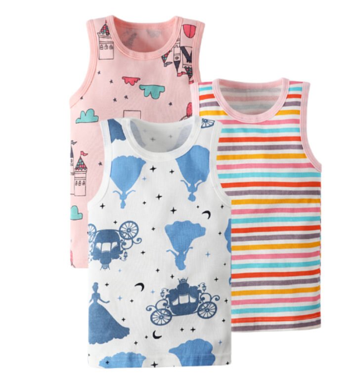 Wholesale Kids 100% Cotton Tank Tops H157 | Custom Kids Sleepwear OEM Nuohua