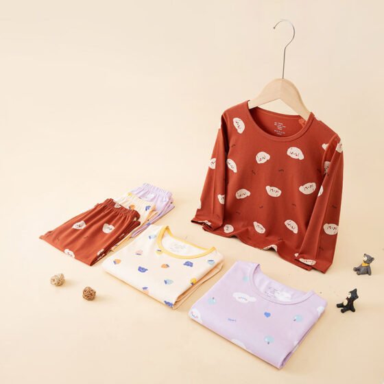 Wholesale Kids Cotton Pajama Set H1078 | Custom Kids Sleepwear OEM Nuohua