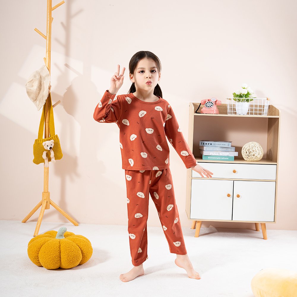 Wholesale Kids Cotton Pajama Set H1078 | Custom Kids Sleepwear OEM Nuohua