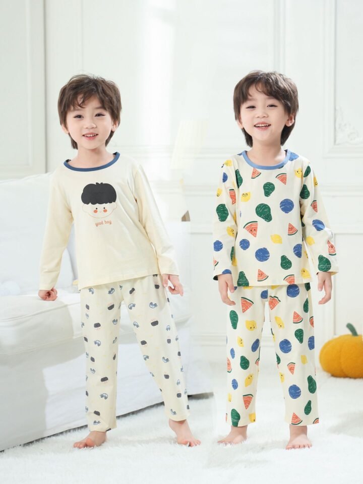Wholesale Kids Cotton Pajama Sets H923 | Custom Kids Sleepwear OEM Nuohua