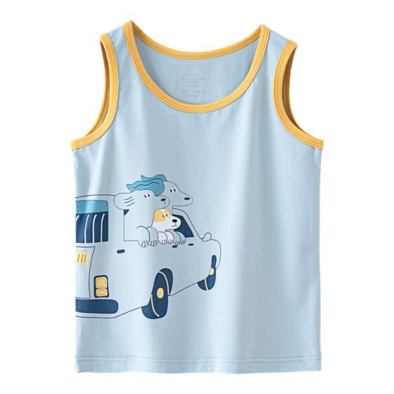 Wholesale Boys Cotton Tank Tops H1101 | Custom Kids Sleepwear OEM Nuohua