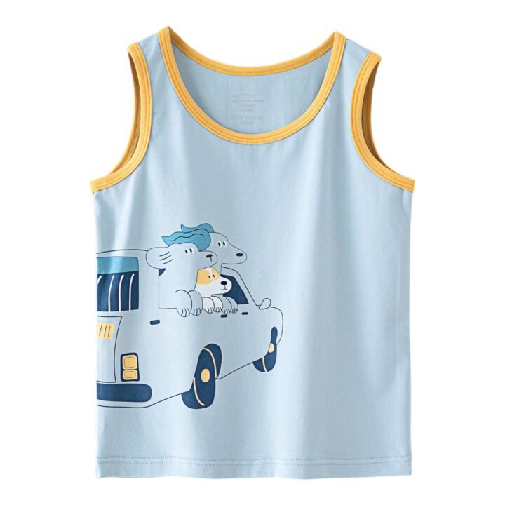 Wholesale Boys Cotton Tank Tops H1101 | Custom Kids Sleepwear OEM Nuohua