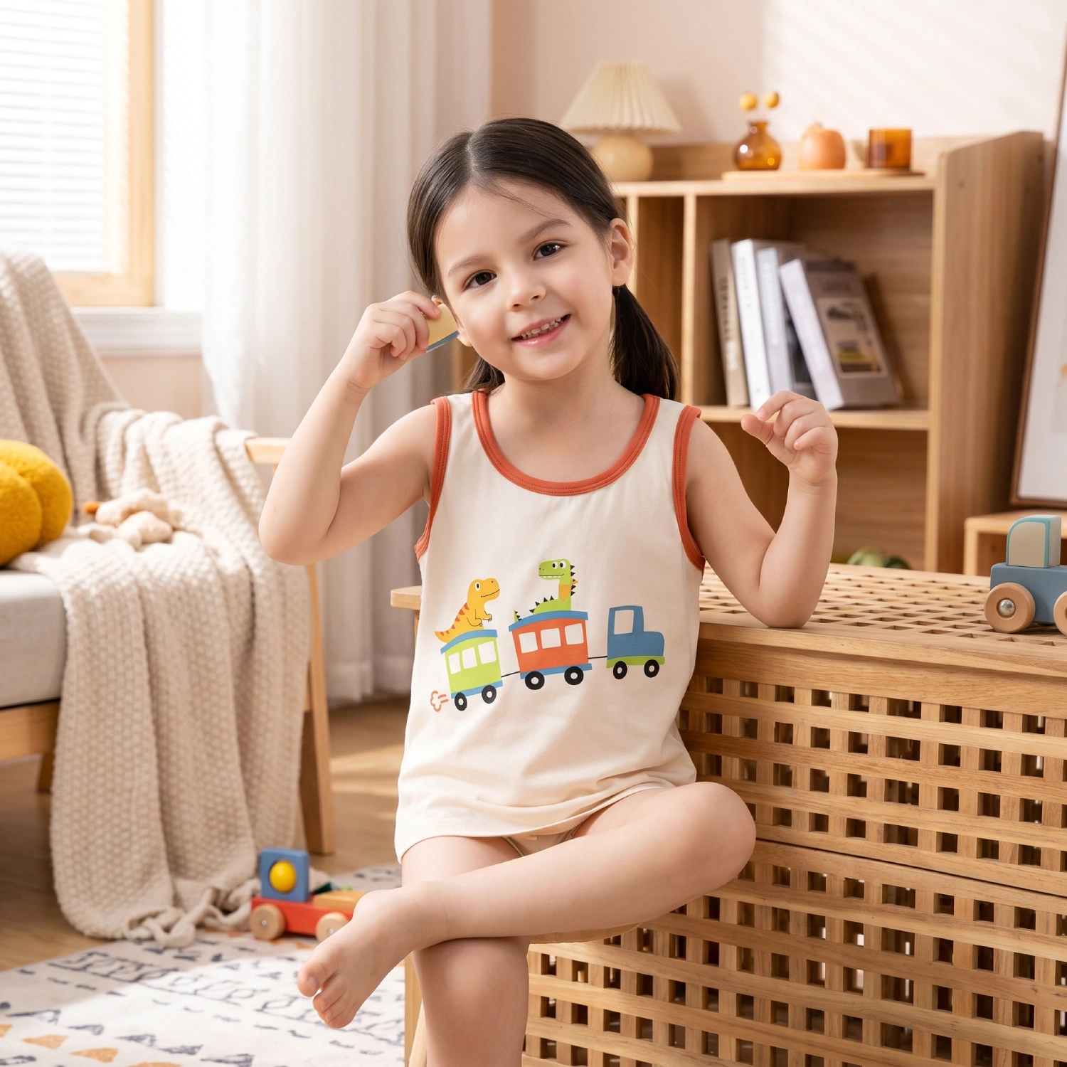 Wholesale Boys Cotton Tank Tops H1101 | Custom Kids Sleepwear OEM Nuohua
