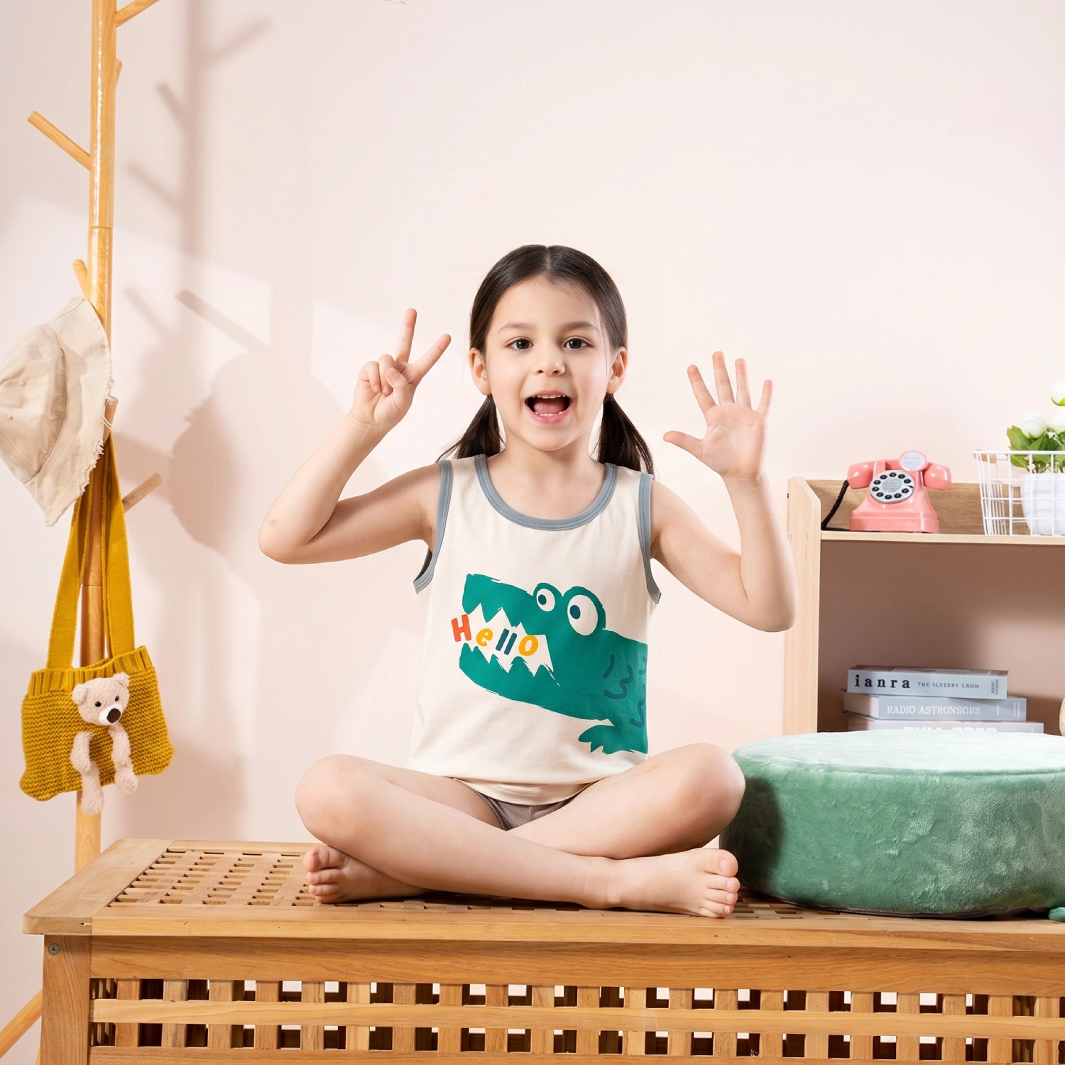 Wholesale Boys Cotton Tank Tops H1101 | Custom Kids Sleepwear OEM Nuohua