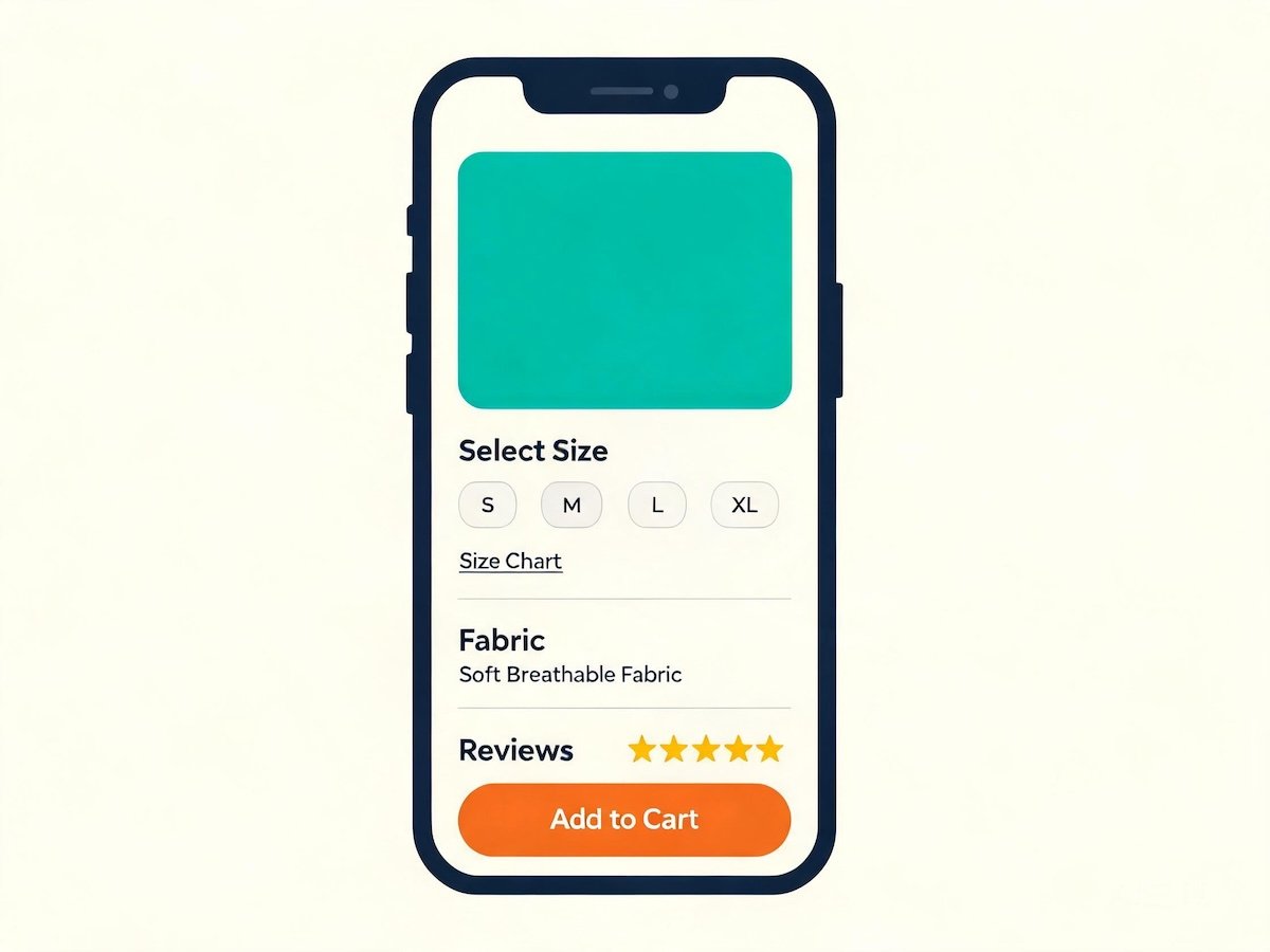 Product page of a kids underwear Shopify store showing a size selector, a height-based size chart, a fabric description and a customer review section