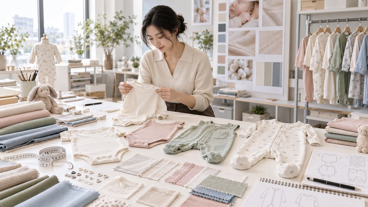 Baby studio with swatches and pattern development