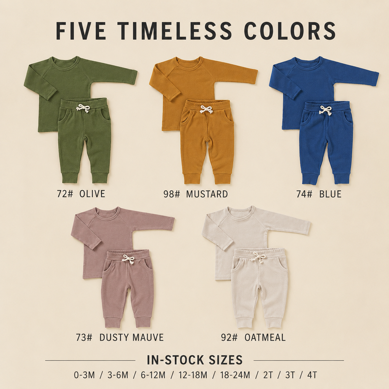 Wholesale baby ribbed clothing available colors and sizes