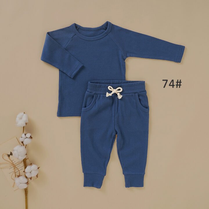 Blue organic cotton kids loungewear set