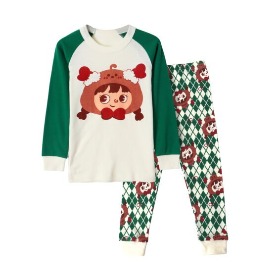 Wholesale kids christmas pajama set piece sleepwear girls girl
