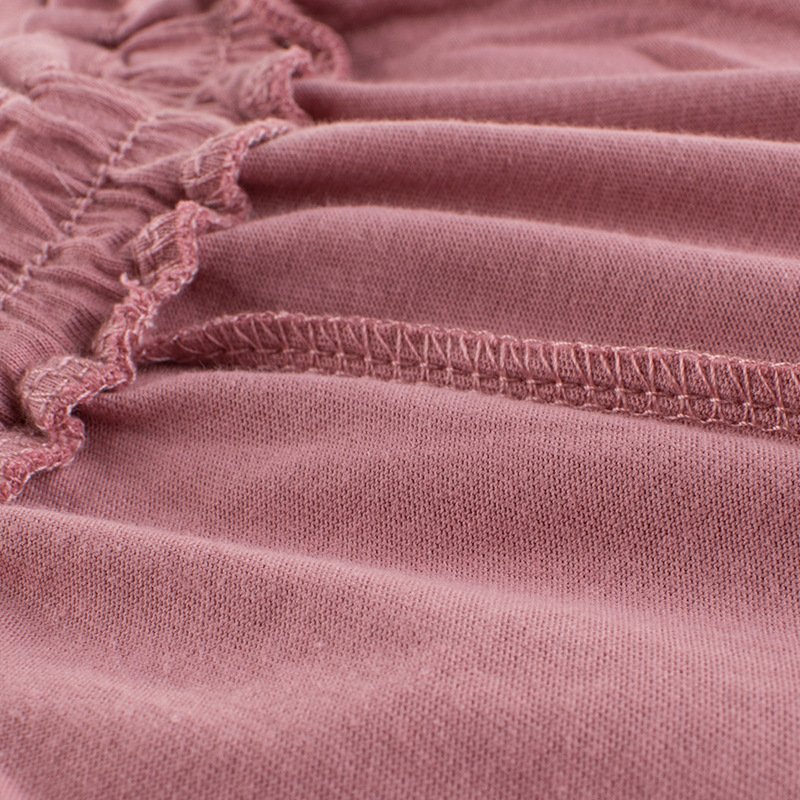 Girls paperbag elastic waistband drawstring detail
