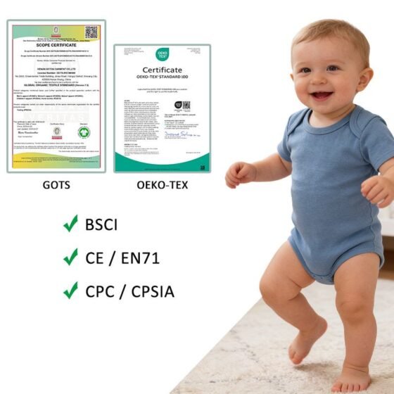 Wholesale organic cotton baby lap shoulder romper quality certifications quality certifications tex certified bodysuit