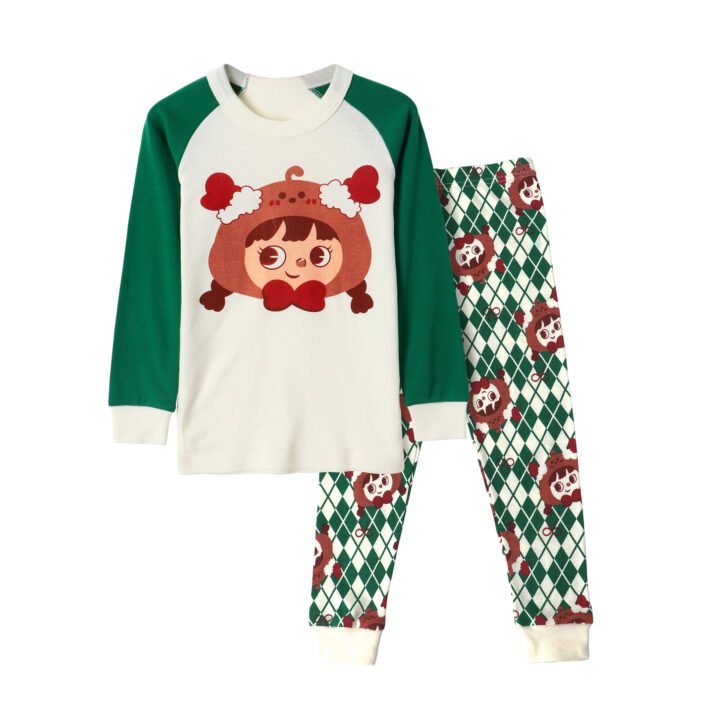 Wholesale kids christmas pajama set piece sleepwear girl