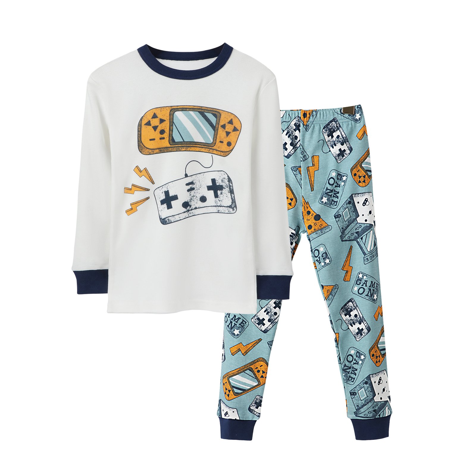 Wholesale kids christmas pajama set piece sleepwear game console