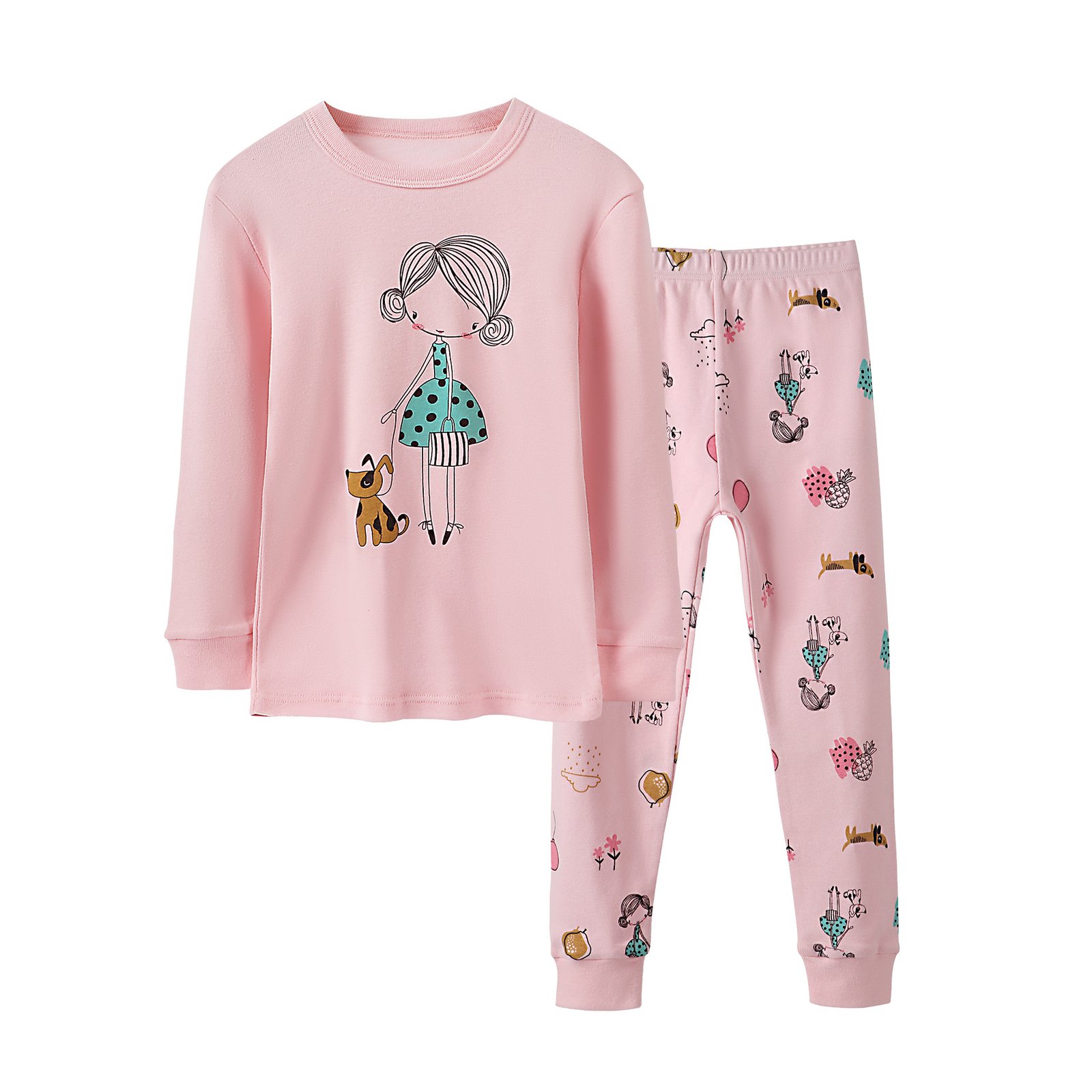 Wholesale kids christmas pajama set piece sleepwear girl next door