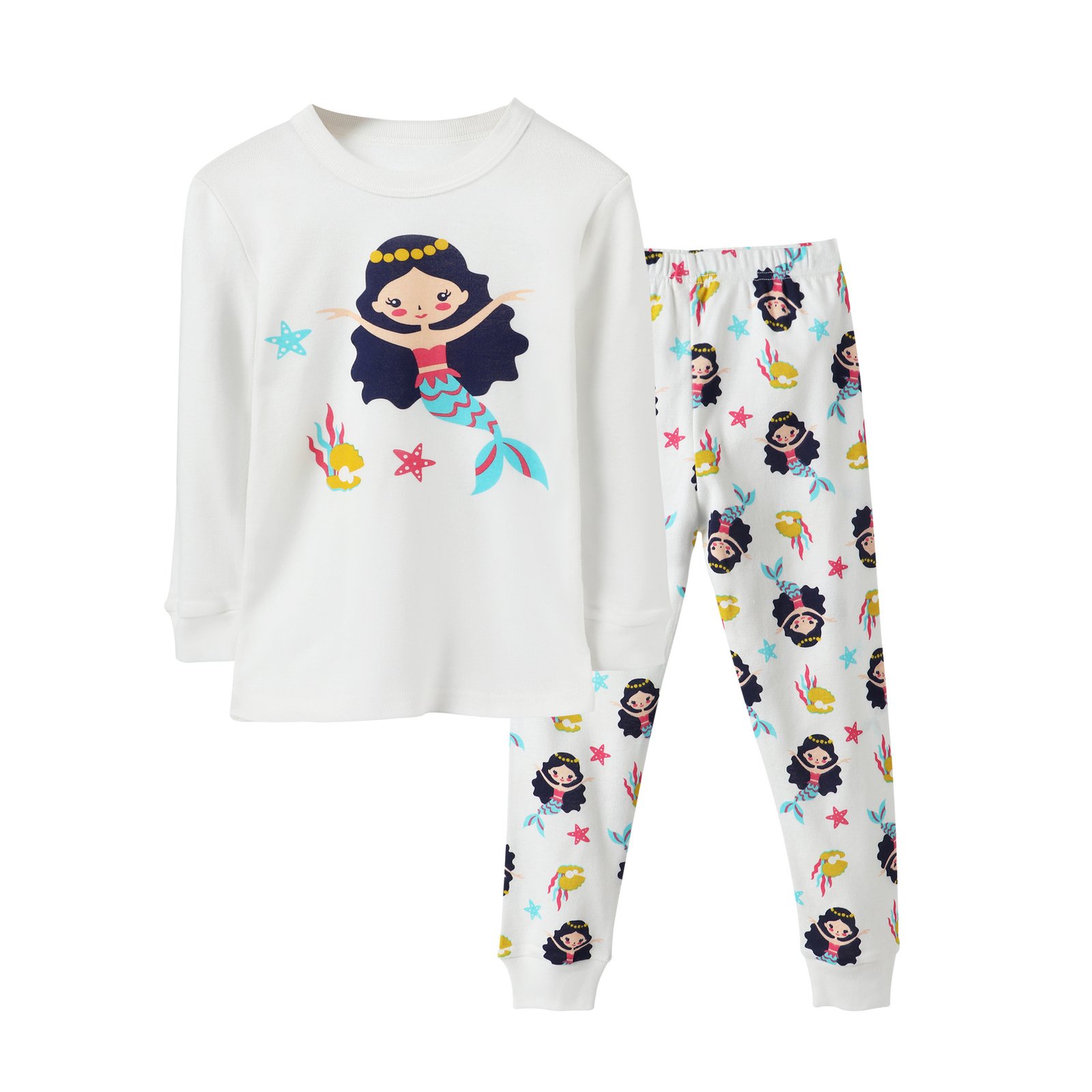 Wholesale kids christmas pajama set piece sleepwear mermaid princess