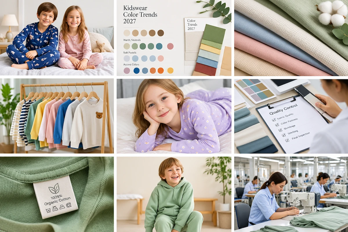 Swatch and garment planning for 2027 kidswear colors