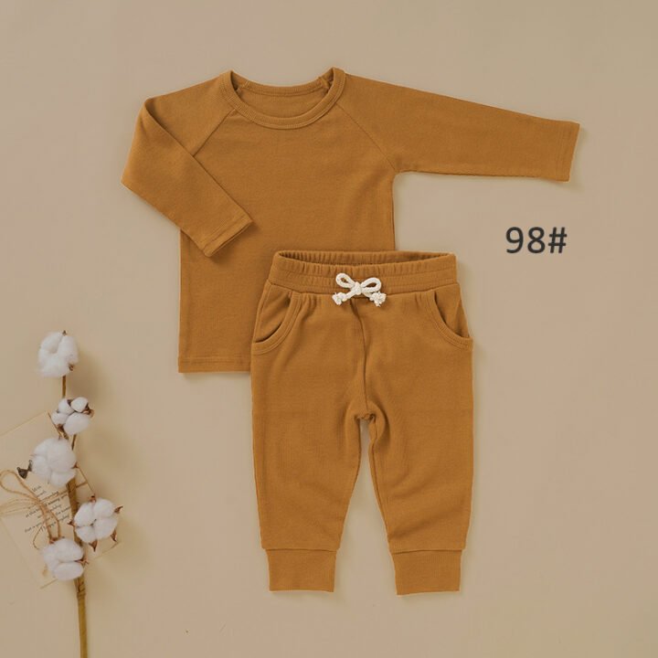 Mustard yellow toddler ribbed sweatsuit