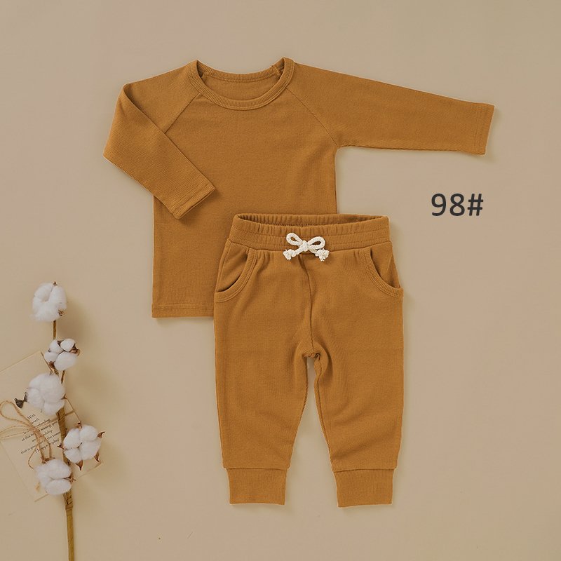 Mustard yellow toddler ribbed sweatsuit