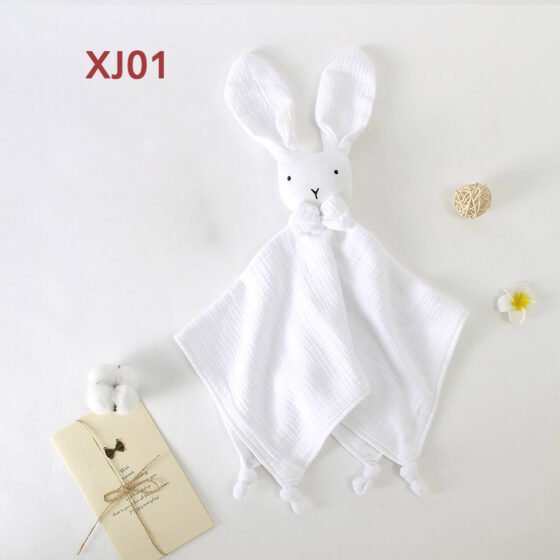 Wholesale white organic muslin baby bunny lovey security blanket