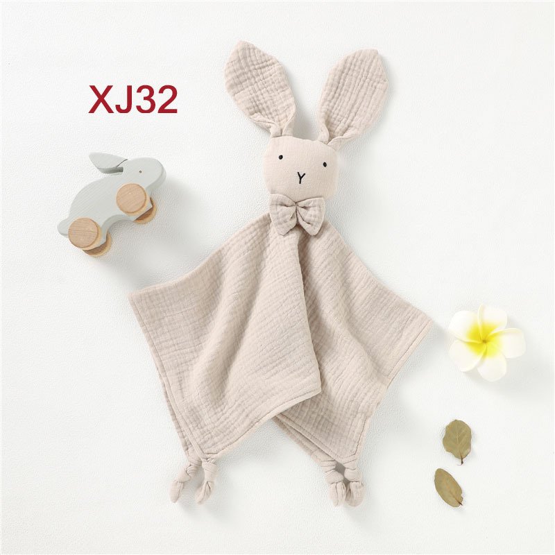 Wholesale beige organic muslin baby bunny lovey security blanket