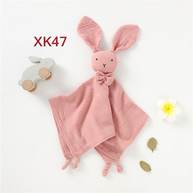 Wholesale dusty pink organic muslin baby bunny lovey security blanket