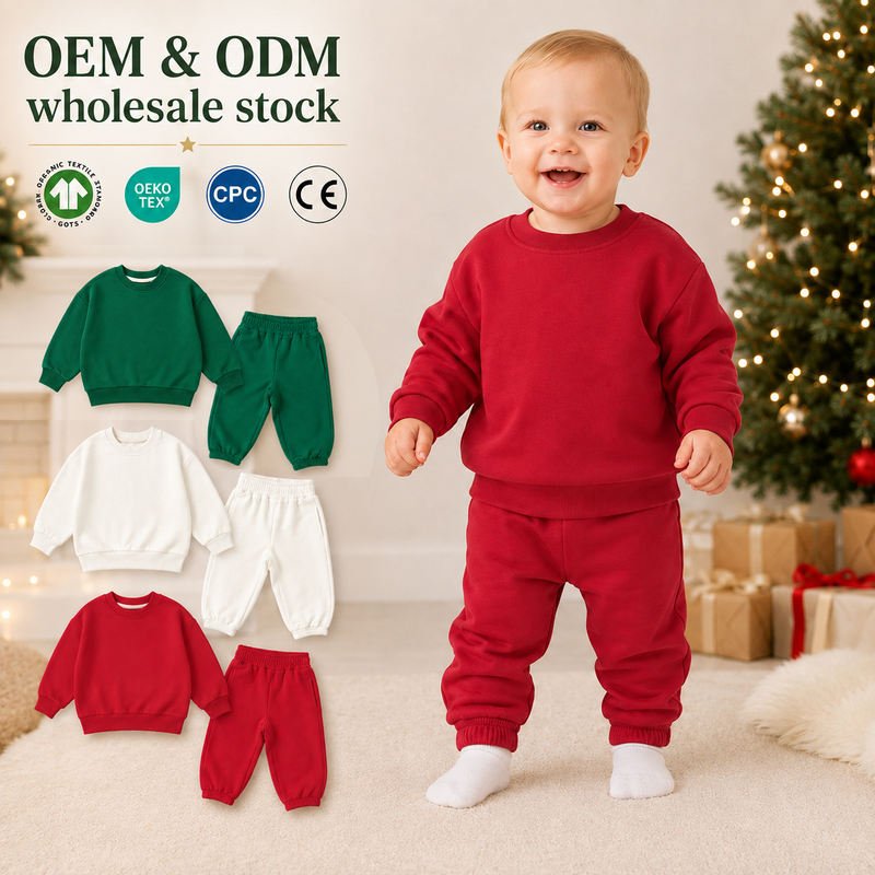 Wholesale kids french terry sweatsuit set quality certifications