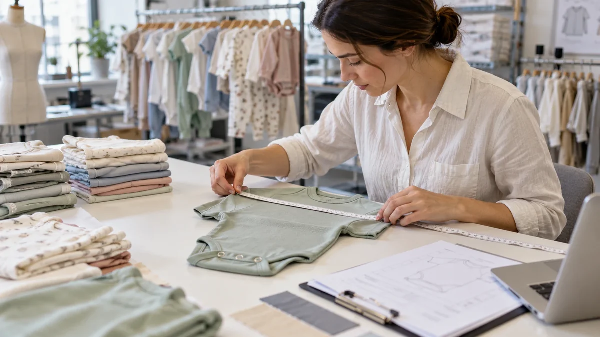 Technical review of baby clothing seams snaps measurements and labels