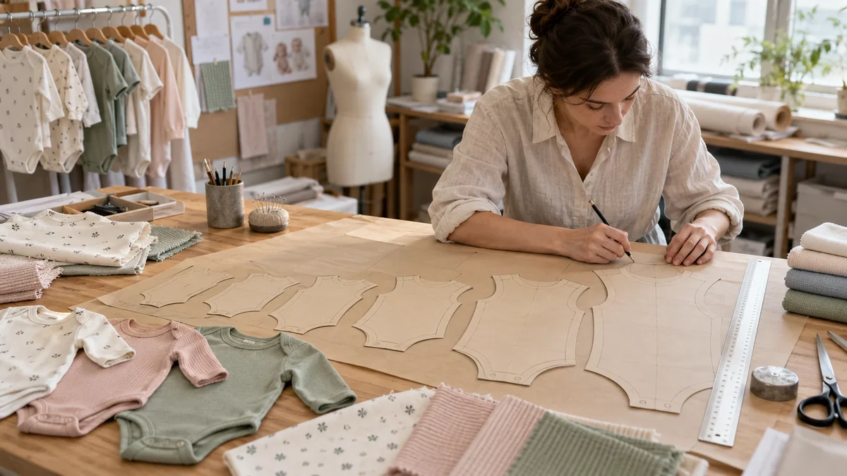 Pattern grading for newborn to 24-month baby clothing sizes