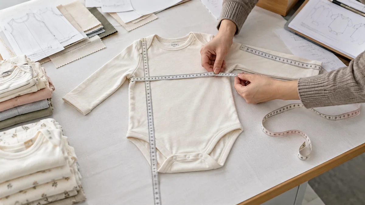Technical measurement points for newborn and infant baby clothing