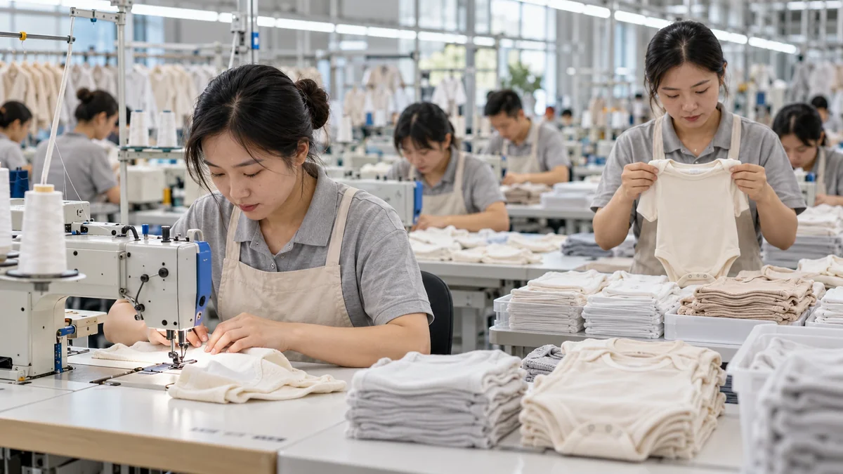 Baby apparel production line manufacturing soft cotton garments